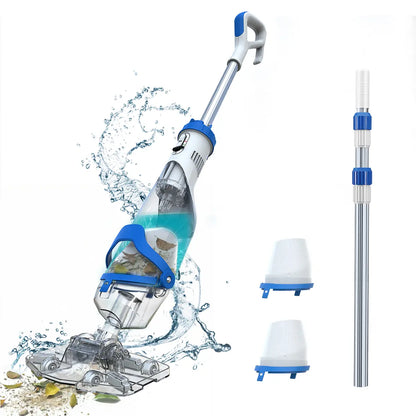 Cordless Pool Vacuum for Above Ground Pools, Powerful Suction Cleaner with Extendable Pole