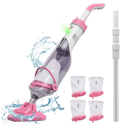 Cordless Pool Vacuum for Above Ground Pools, Powerful Suction Cleaner with Extendable Pole