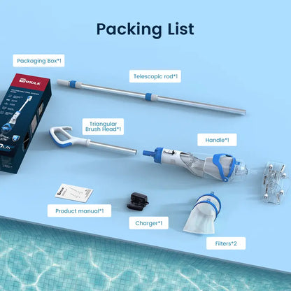 Cordless Pool Vacuum for Above Ground Pools, Powerful Suction Cleaner with Extendable Pole
