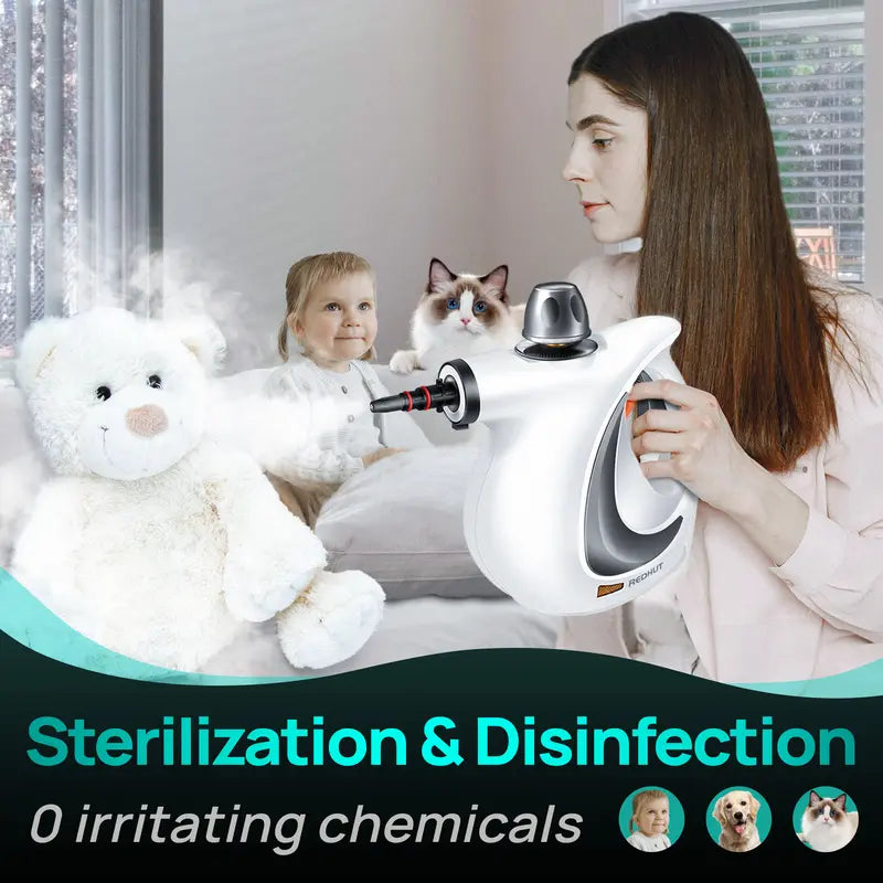 Portable Handheld Steam Cleaner, 1050W Chemical-Free Steamer for Kitchen, Bathroom & Car