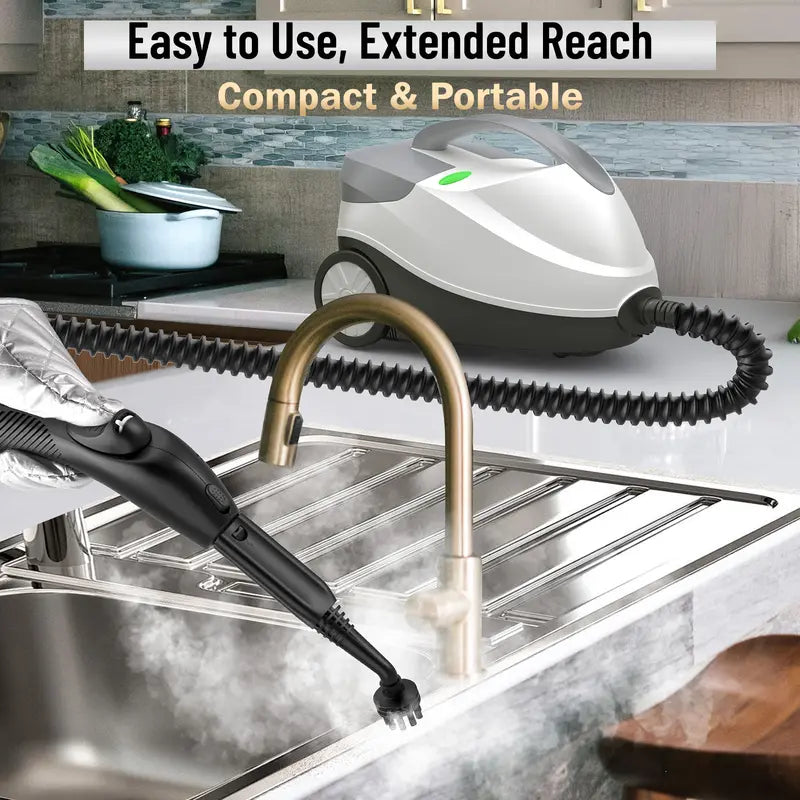 2000W 1.5L Chemical-Free Steam Cleaner, 28 Accessories Included for Floor, Sofa, Window & Tile Cleaning