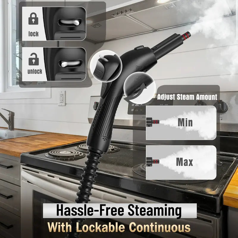 2000W 1.5L Chemical-Free Steam Cleaner, 28 Accessories Included for Floor, Sofa, Window & Tile Cleaning