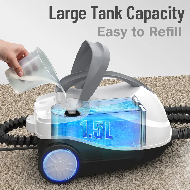 2000W 1.5L Chemical-Free Steam Cleaner, 28 Accessories Included for Floor, Sofa, Window & Tile Cleaning