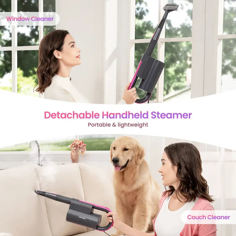 7-in-1 Steam Cleaning System, Detachable Steam Mop for Floors, Grout, Windows & More