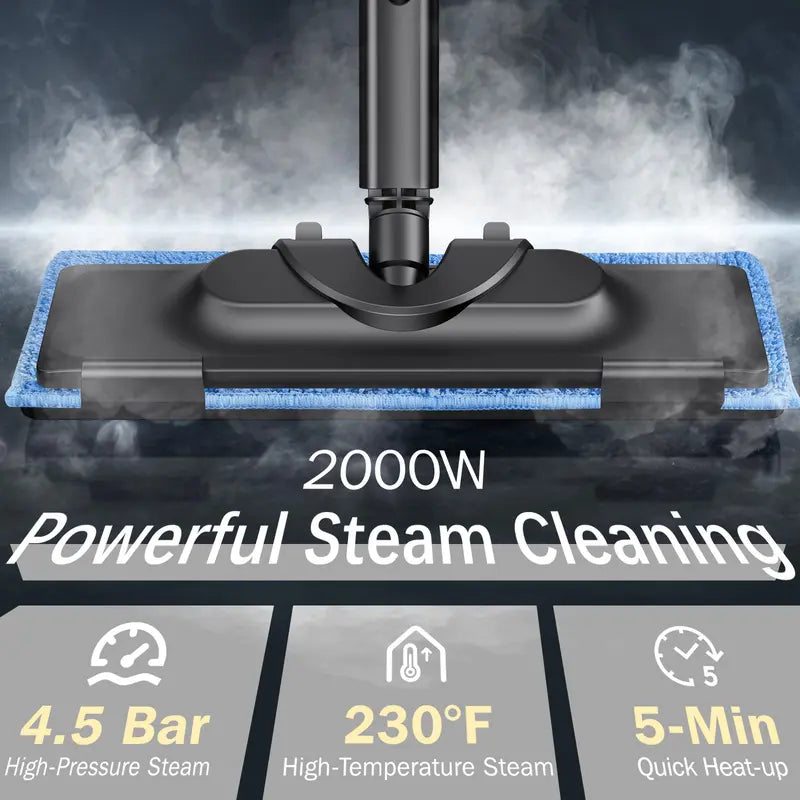 2000W 1.5L Chemical-Free Steam Cleaner, 28 Accessories Included for Floor, Sofa, Window & Tile Cleaning