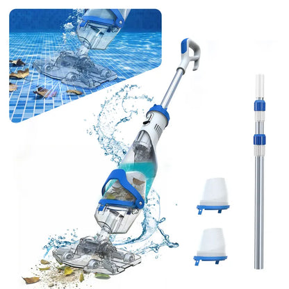 Cordless Pool Vacuum for Above Ground Pools, Powerful Suction Cleaner with Extendable Pole