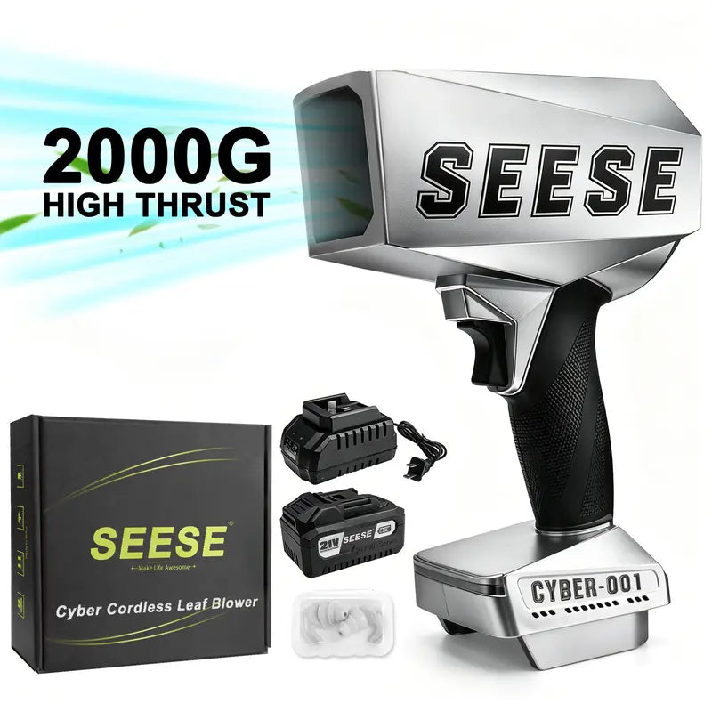 2000G Cordless Turbo Blower, 120MPH High-Speed Brushless Air Duster with Rechargeable Battery, Portable Leaf Blower for Car Drying, Snow Removal, Yard Cleaning, Dust Removal & Outdoor Maintenance