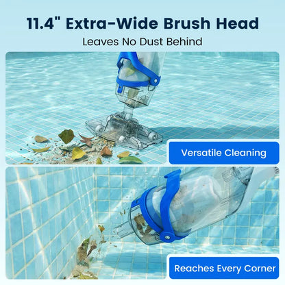 Cordless Pool Vacuum for Above Ground Pools, Powerful Suction Cleaner with Extendable Pole