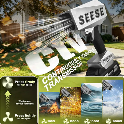 2000G Cordless Turbo Blower, 120MPH High-Speed Brushless Air Duster with Rechargeable Battery, Portable Leaf Blower for Car Drying, Snow Removal, Yard Cleaning, Dust Removal & Outdoor Maintenance